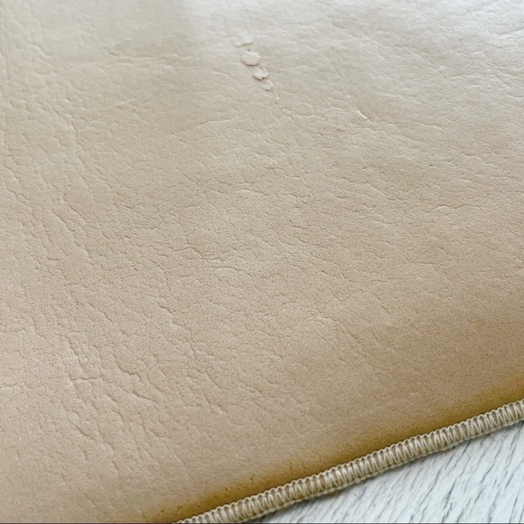 Vintage MCM Burlap Padded Table Runner & Placemats Green Red Tassel Christmas - Picture 6 of 11